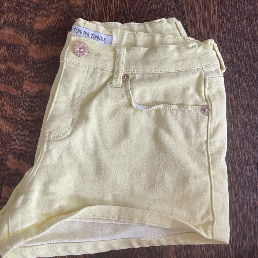 Yellow forever 21 shorts
